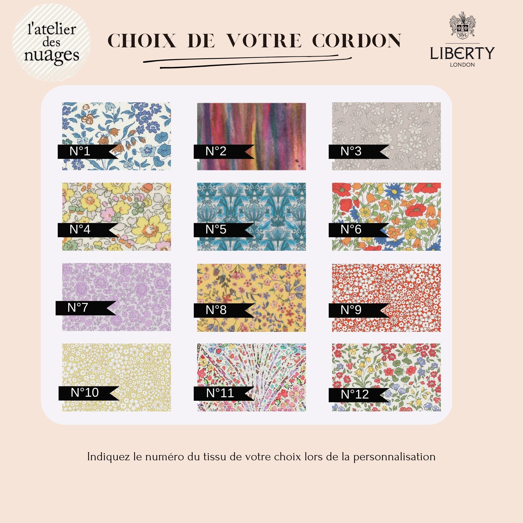 Gingerlily Bracelet Liberty Personnalisé Nacre Or S/M x1