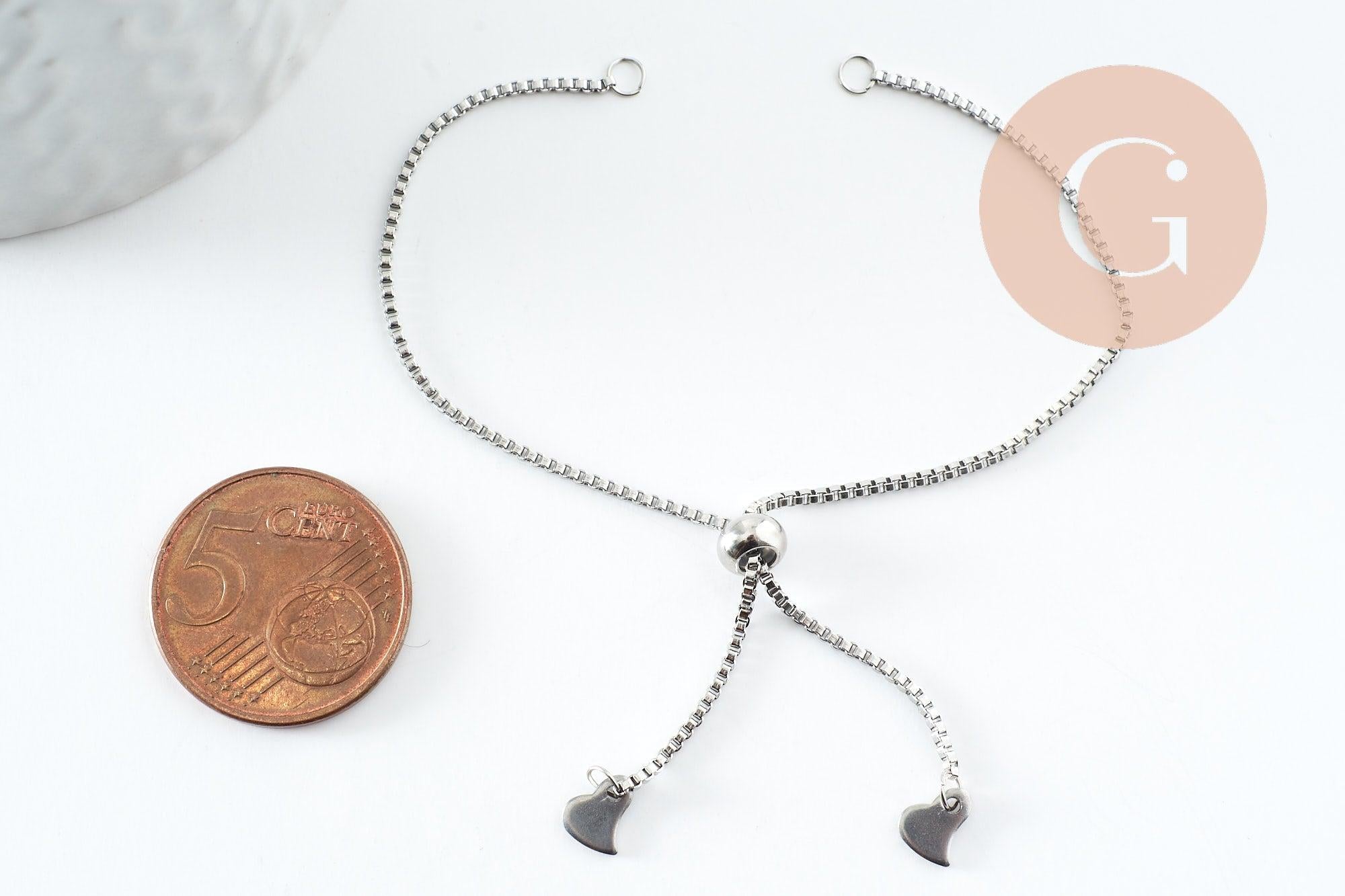 Gingerlily base bracelet vénitienne acier 21,8cm cœur