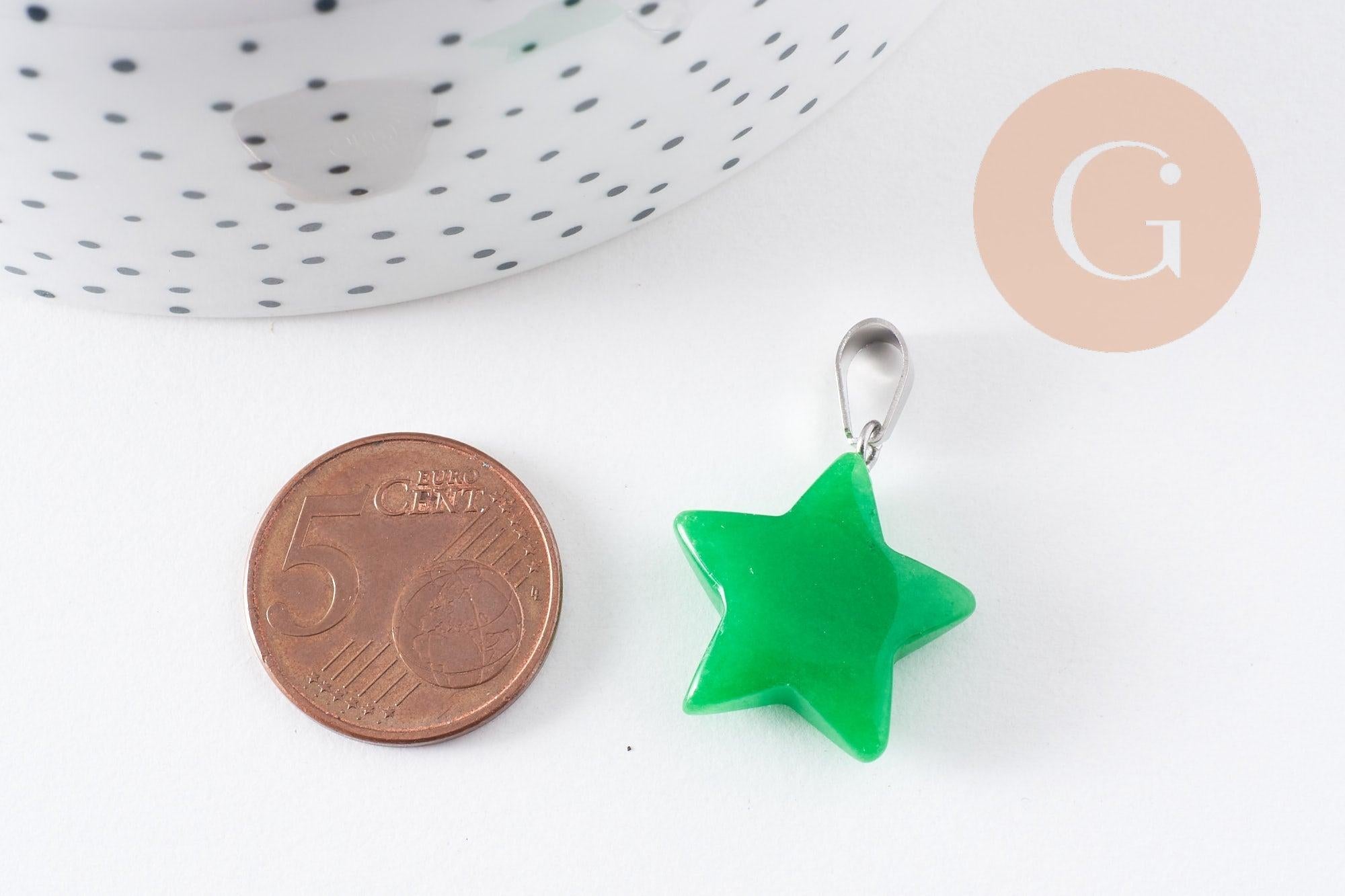 Gingerlily Pendentifs G10072 pendentif étoile jade vert 22mm