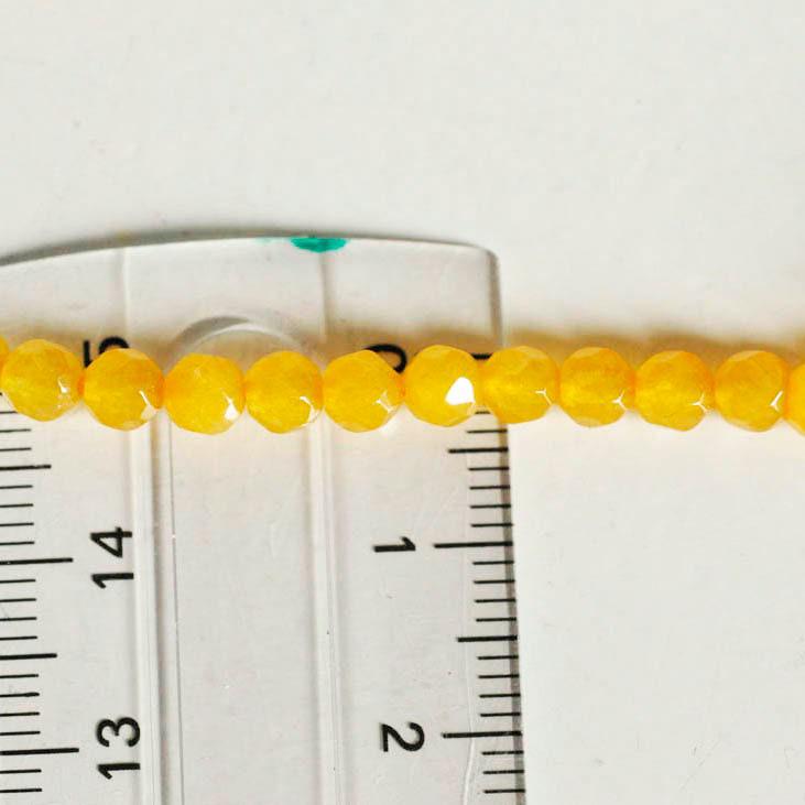 Gingerlily Perle jade jaune G7460 facettée 4mm fil