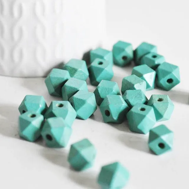 Gingerlily Perles G6052 perle bois verte hexagone lot 5