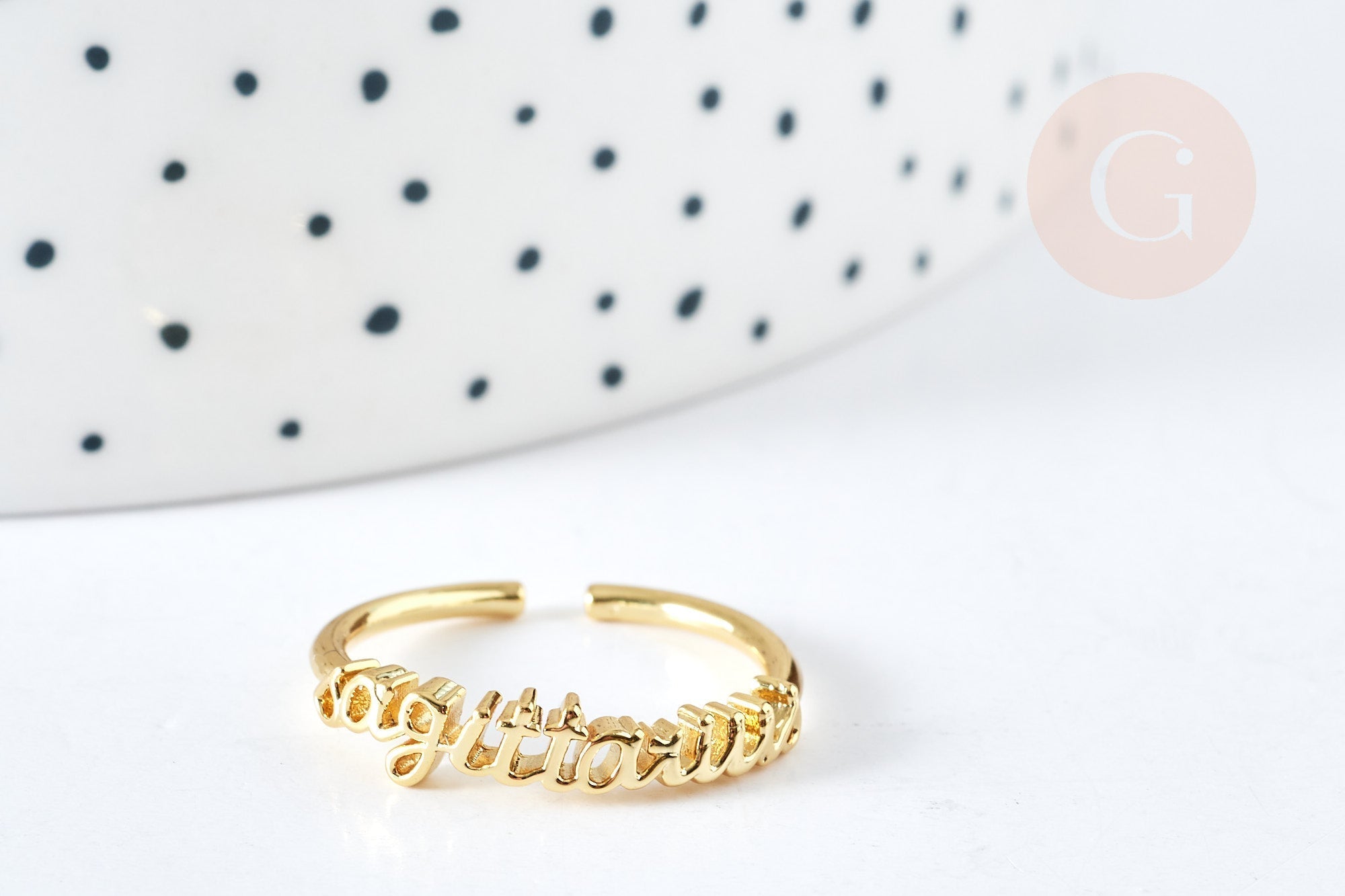 Gingerlily Bague Signe Astrologique Laiton Doré 17,5mm x1
