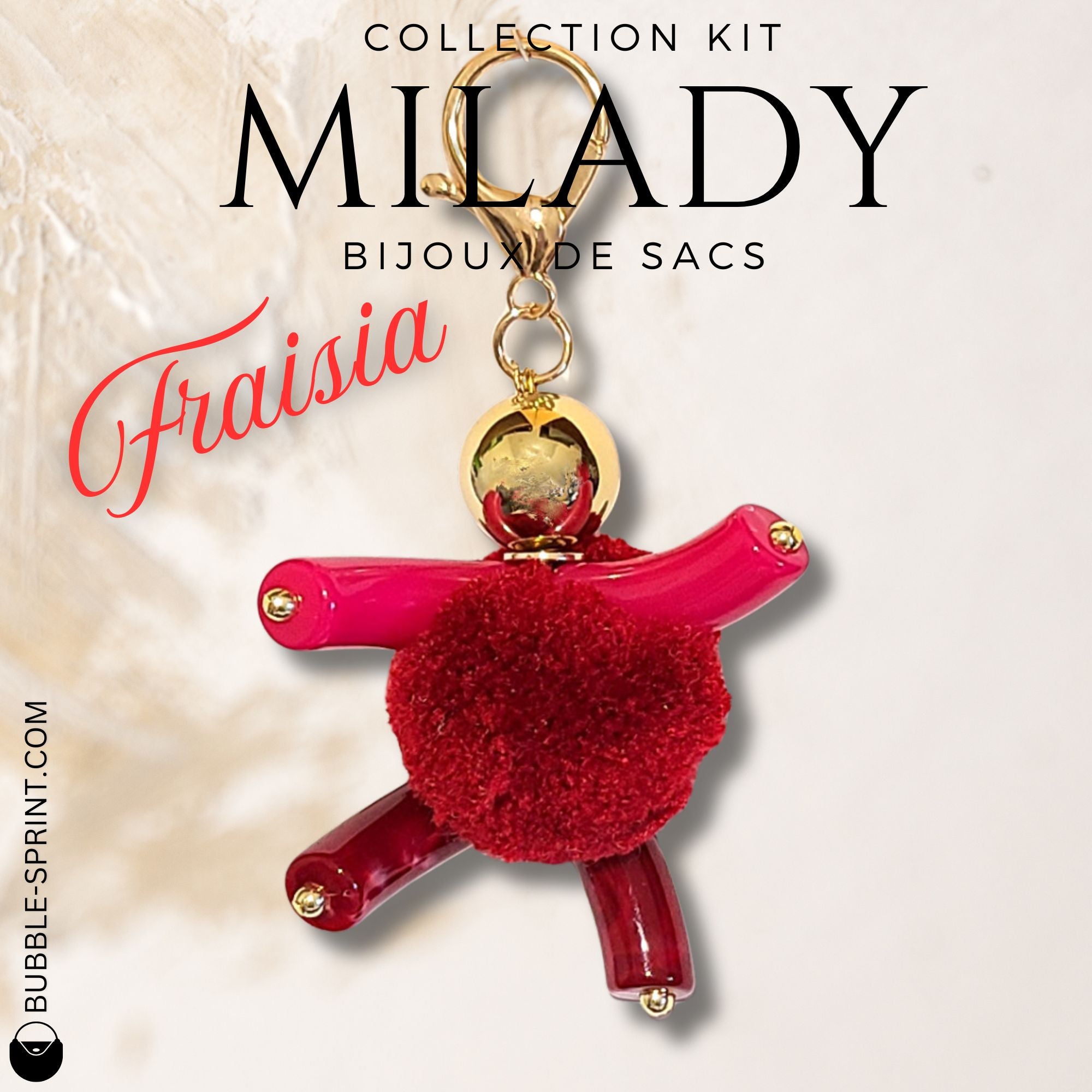 ARTSHOP Milady Fraisia kit bijou sac porte-clés pompon