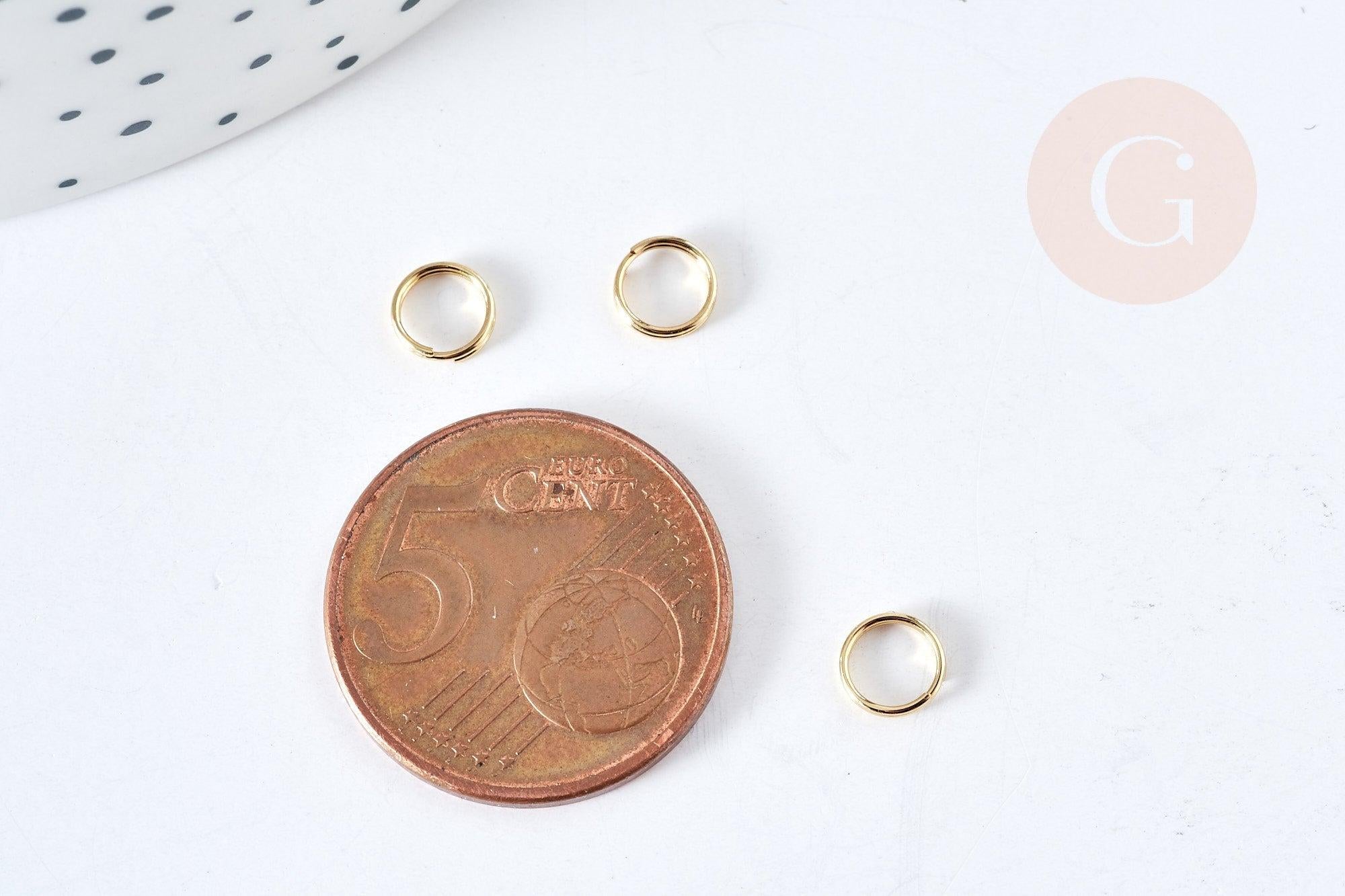 Gingerlily Apprêts G8481 anneaux doubles acier doré 5x1mm 2g