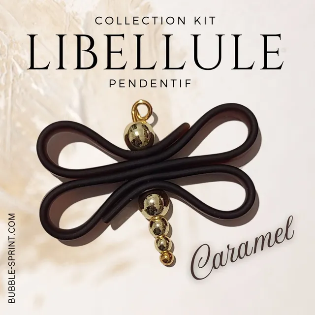 ARTSHOP Libellule kit pendentif caramel 35x45mm