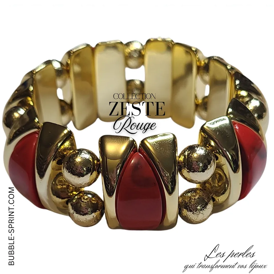 ARTSHOP Zeste Rouge marbré kit bracelet sans aiguille