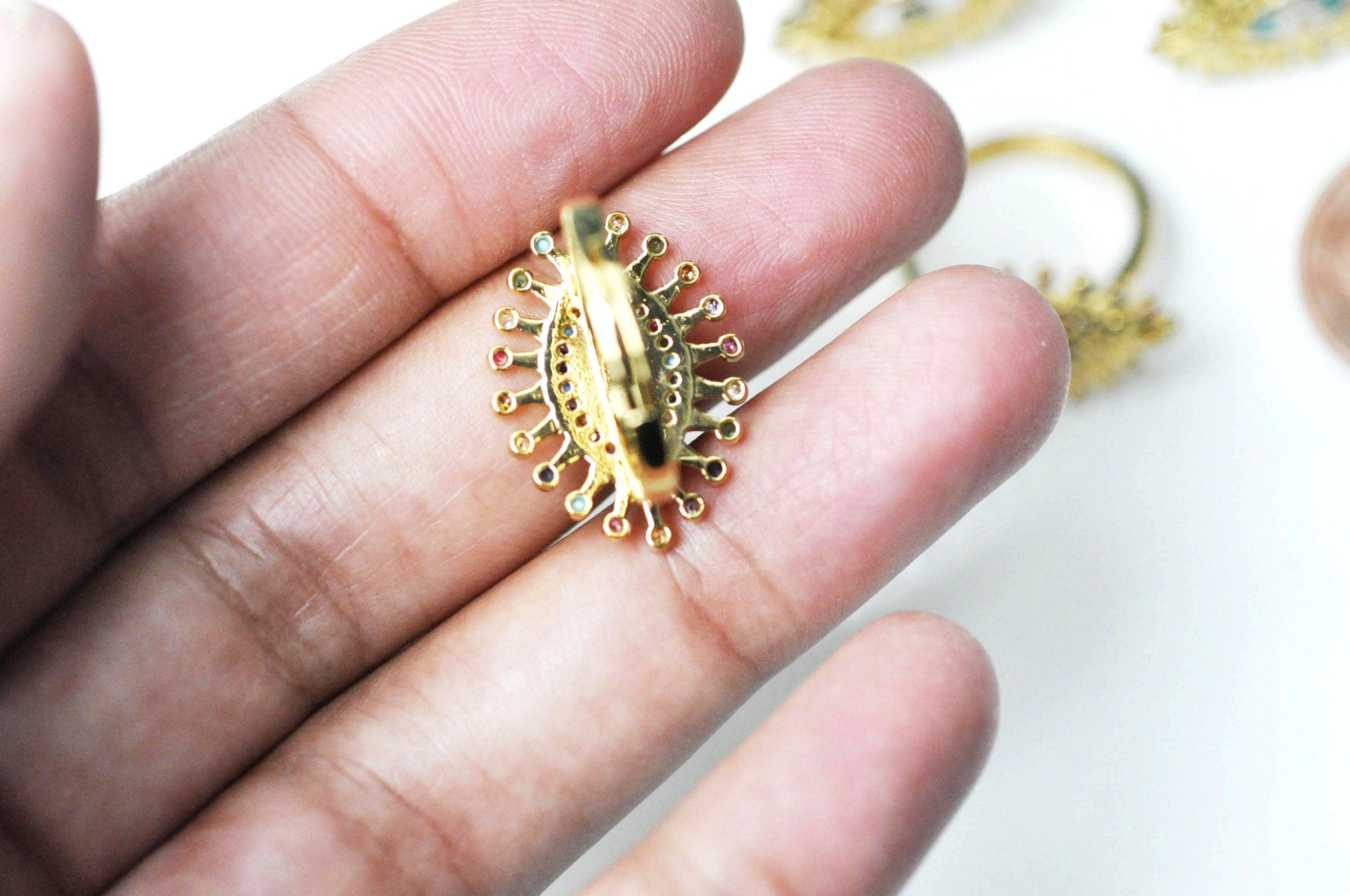Gingerlily Apprêts G4244 bague réglable oeil noir