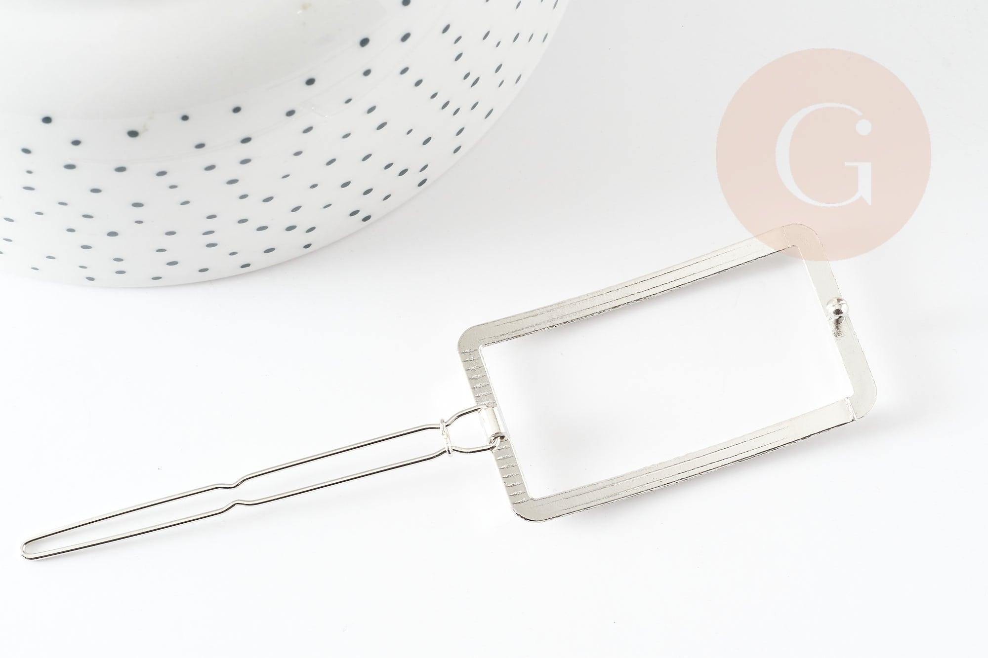 Gingerlily Support barrette clip rectangle platine 55mm G9315