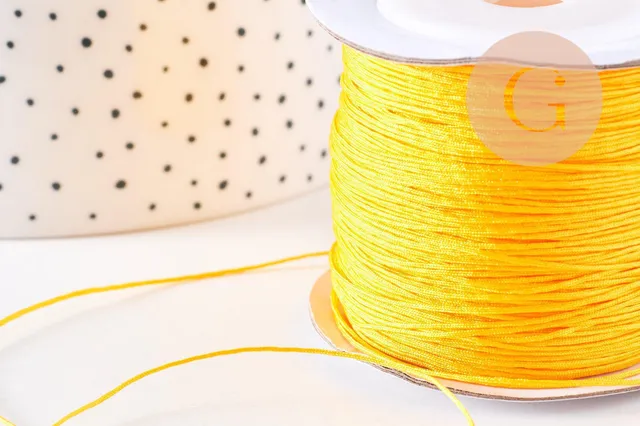 Gingerlily cordon tressé jaune doré polyester 0,6mm 1m