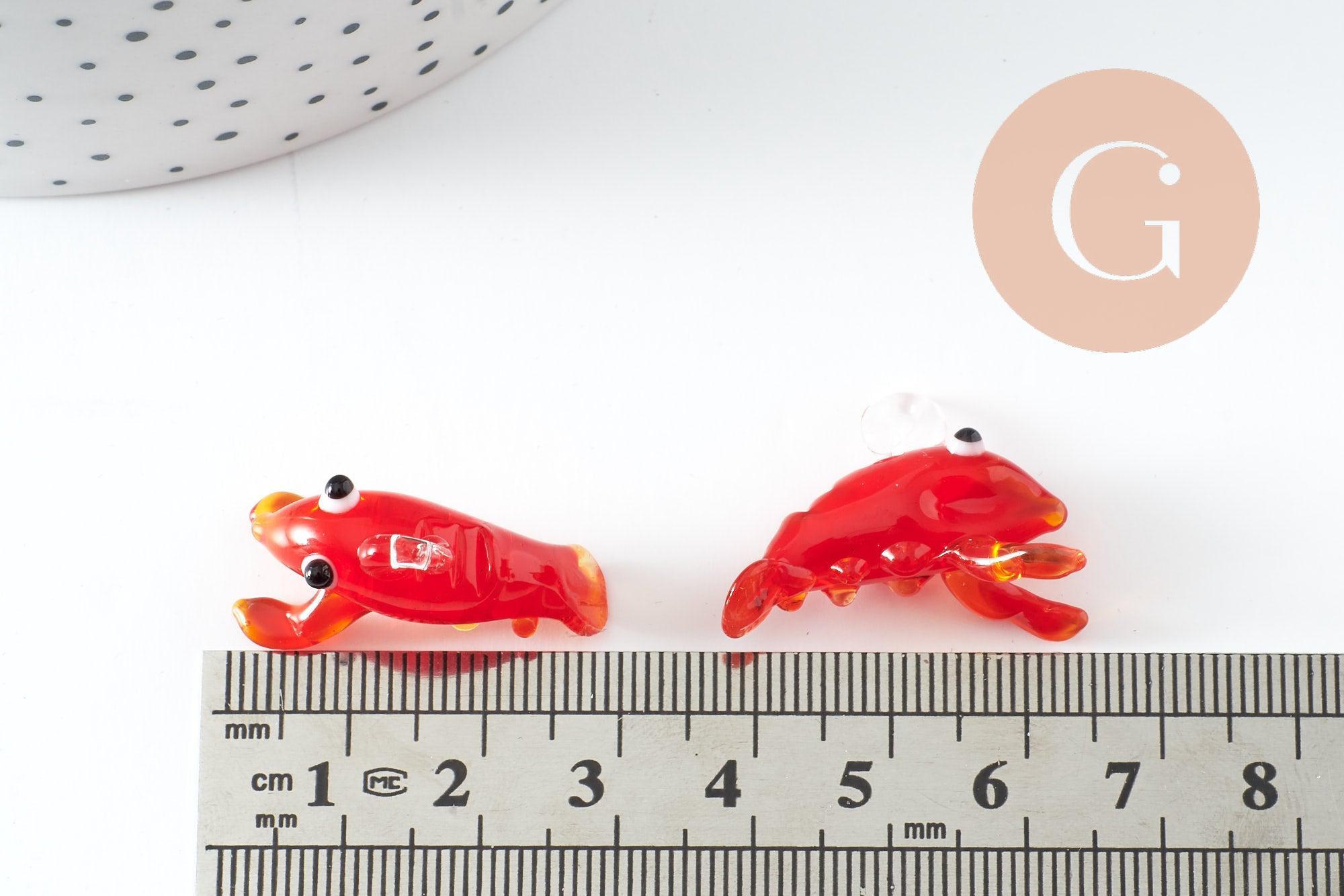 Gingerlily G10051 pendentif homard verre rouge 34mm x1