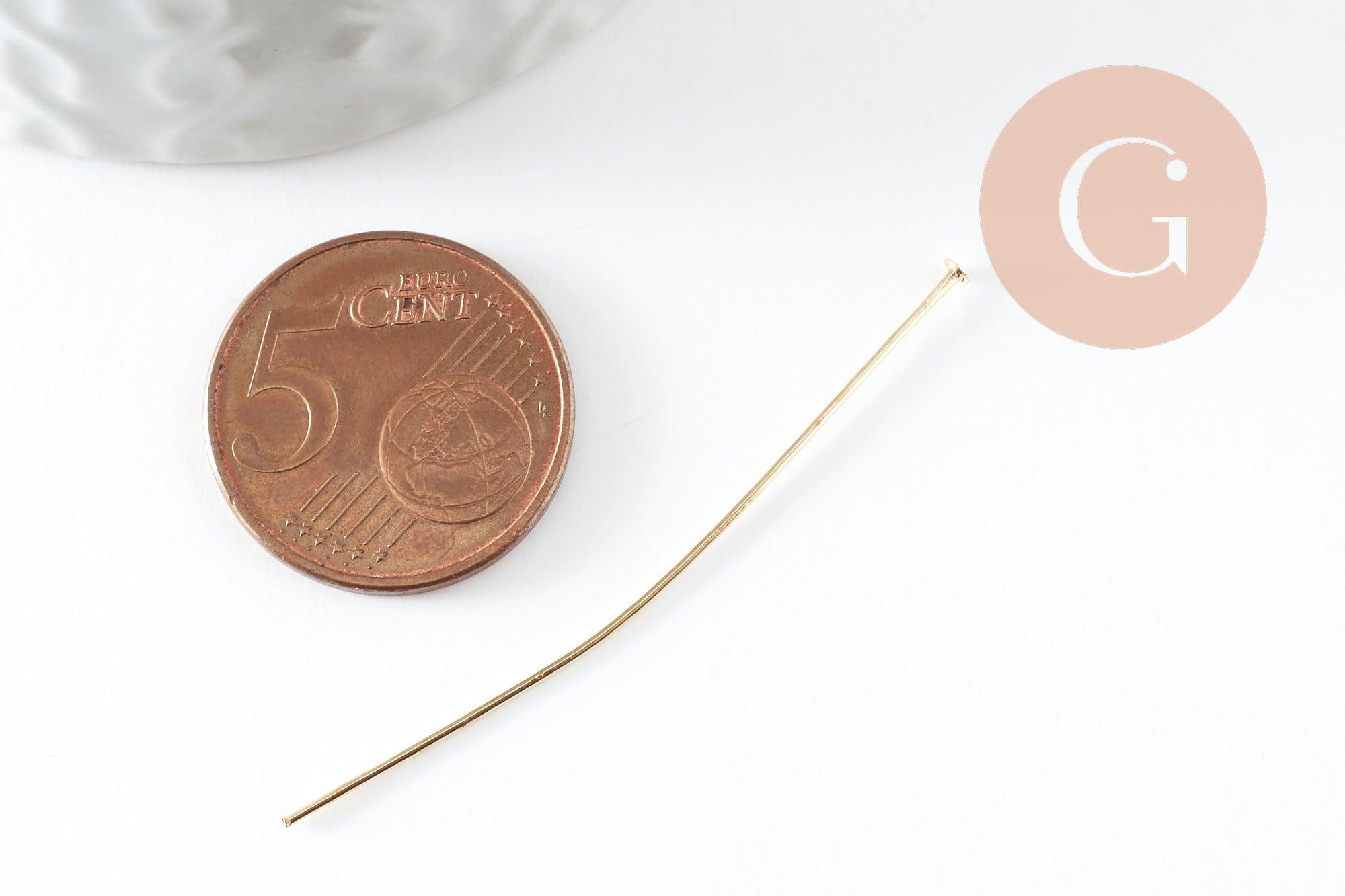Gingerlily Apprêts tige tête clou doré 50mm 10g défaut