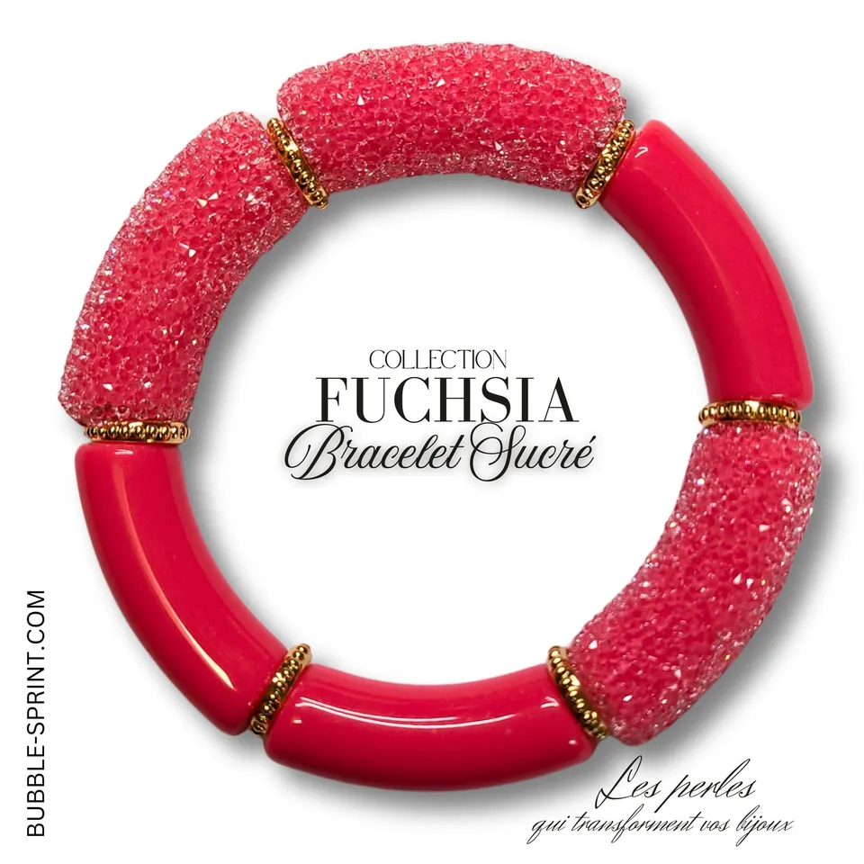 ARTSHOP Fuchsia bracelet Sucré acrylique kit à faire soi-même