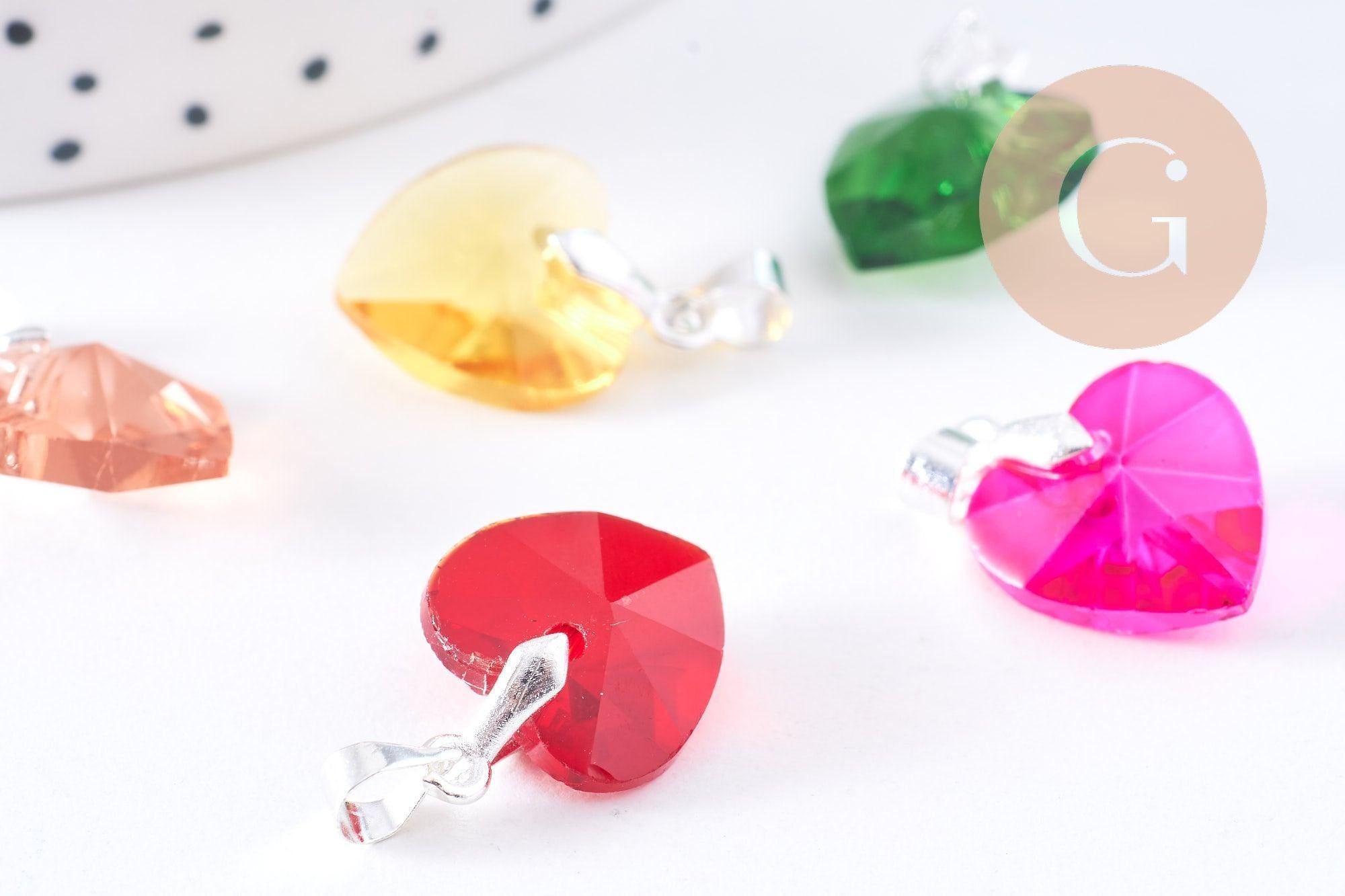 Gingerlily Pendentifs G10656 pendentif cœur cristal rouge 19,5 mm
