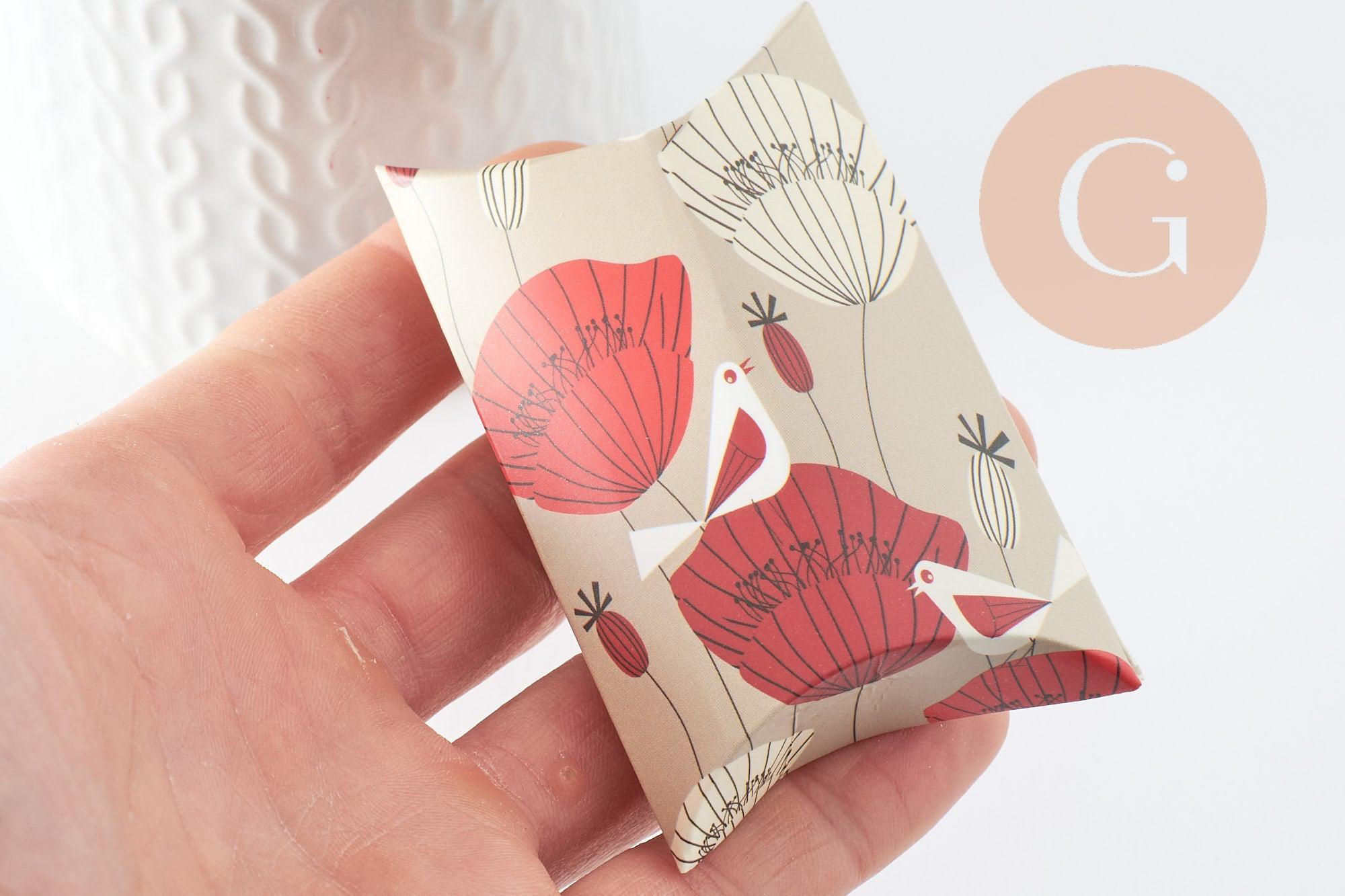 Gingerlily Pochette carton G9476 coquelicots 9,5cm x10