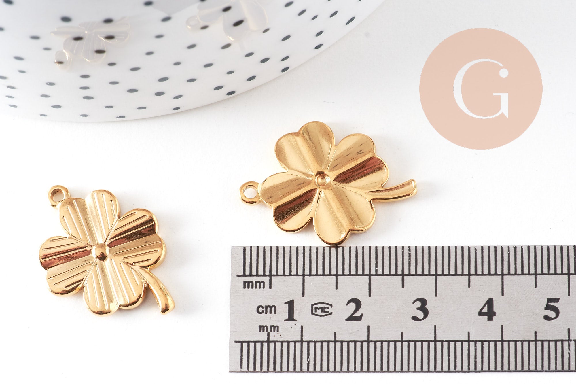 Gingerlily Pendentifs G10807 pendentif trèfle doré x1 acier