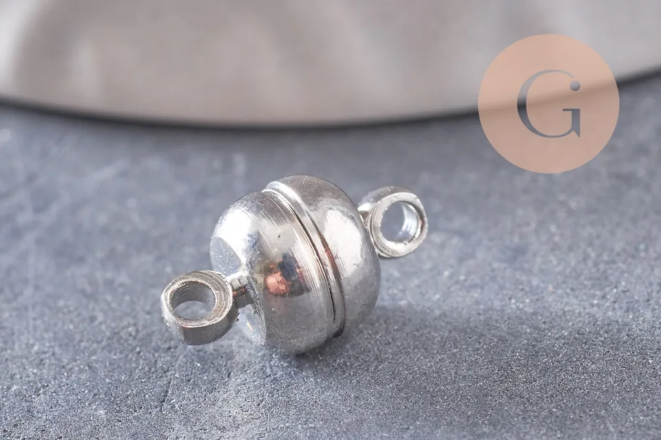 Gingerlily Perles G0797 fermoir aimanté platine 14mm x1