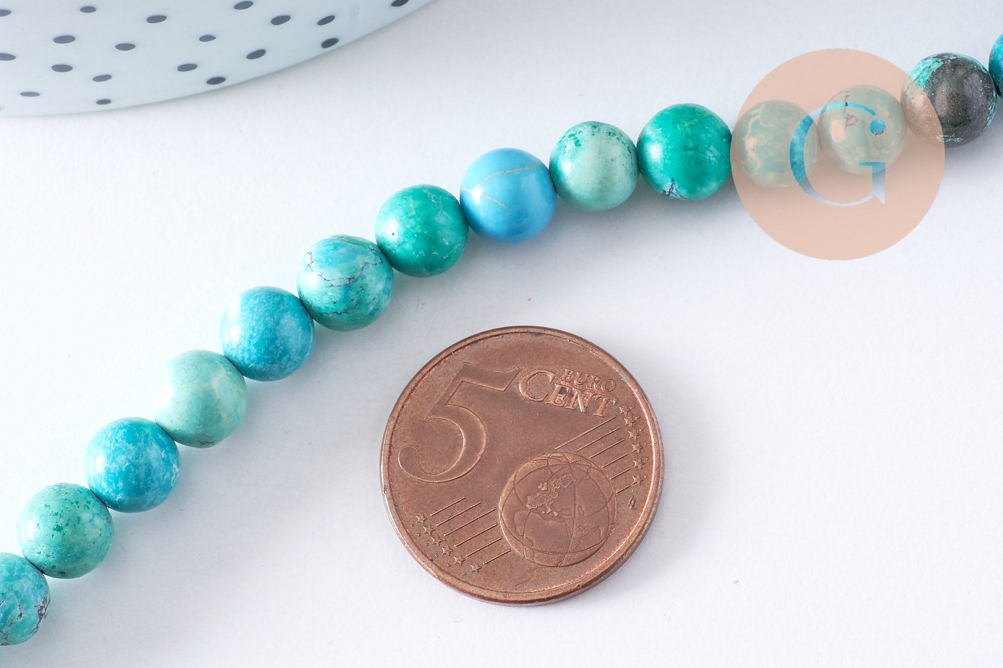 Gingerlily Perles howlite turquoise G1851 fil 37cm 12-18mm