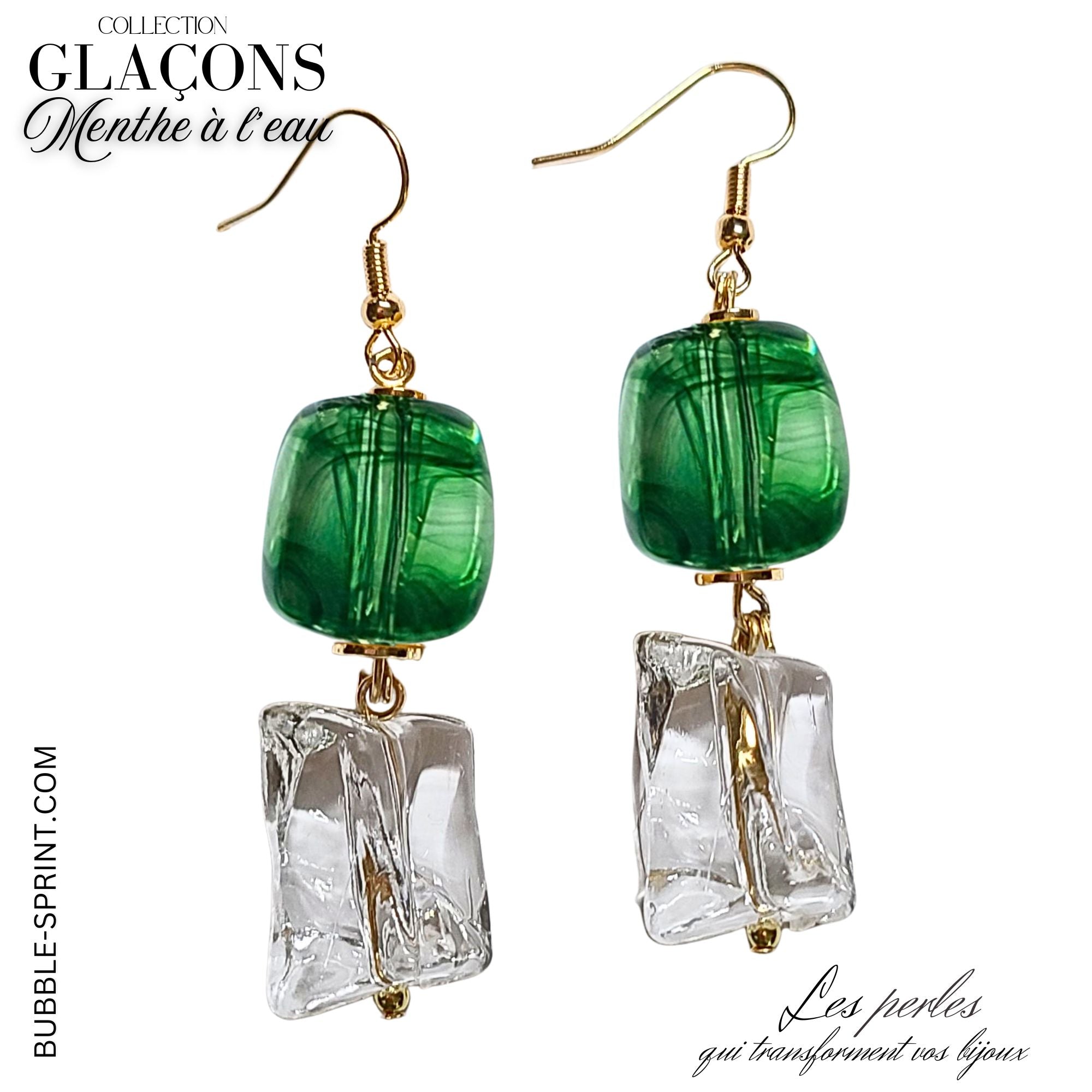 ARTSHOP Glaçons boucles d’oreilles Menthe à l’eau kit