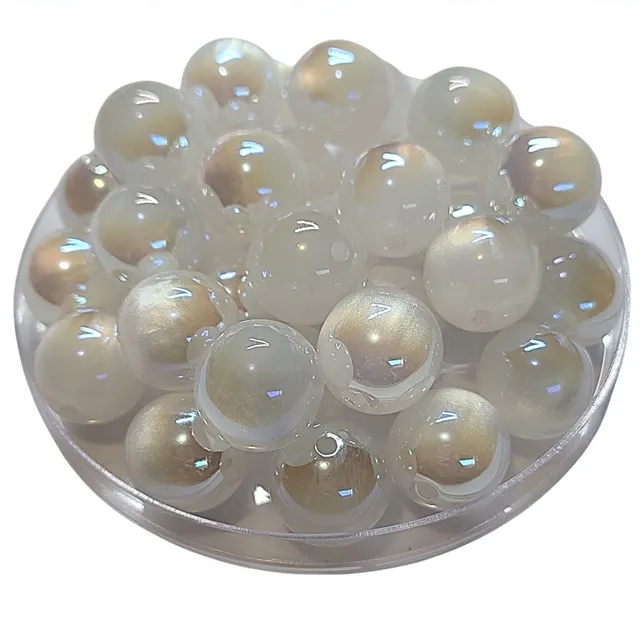 Artshop Boules 16MM perle blanc AB œil de chat