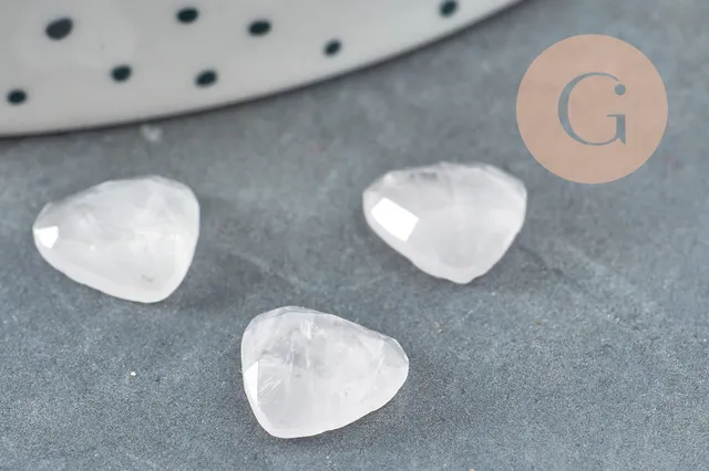 Gingerlily Cabochon cœur quartz rose G8877 facetté 10mm x1