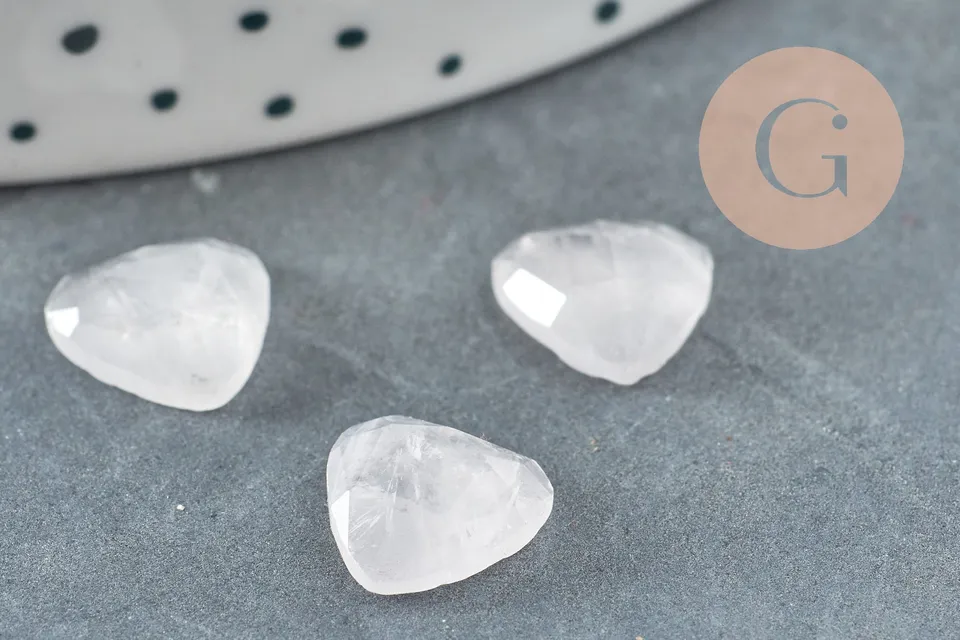 Gingerlily Cabochon cœur quartz rose G8877 facetté 10mm x1