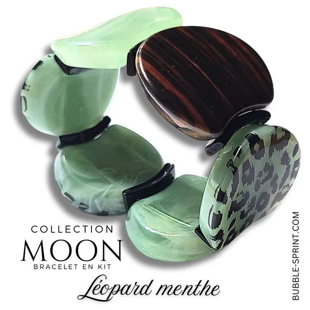 ARTSHOP Bijoux en KITS MOON Léopard Menthe bracelet kit sans aiguille