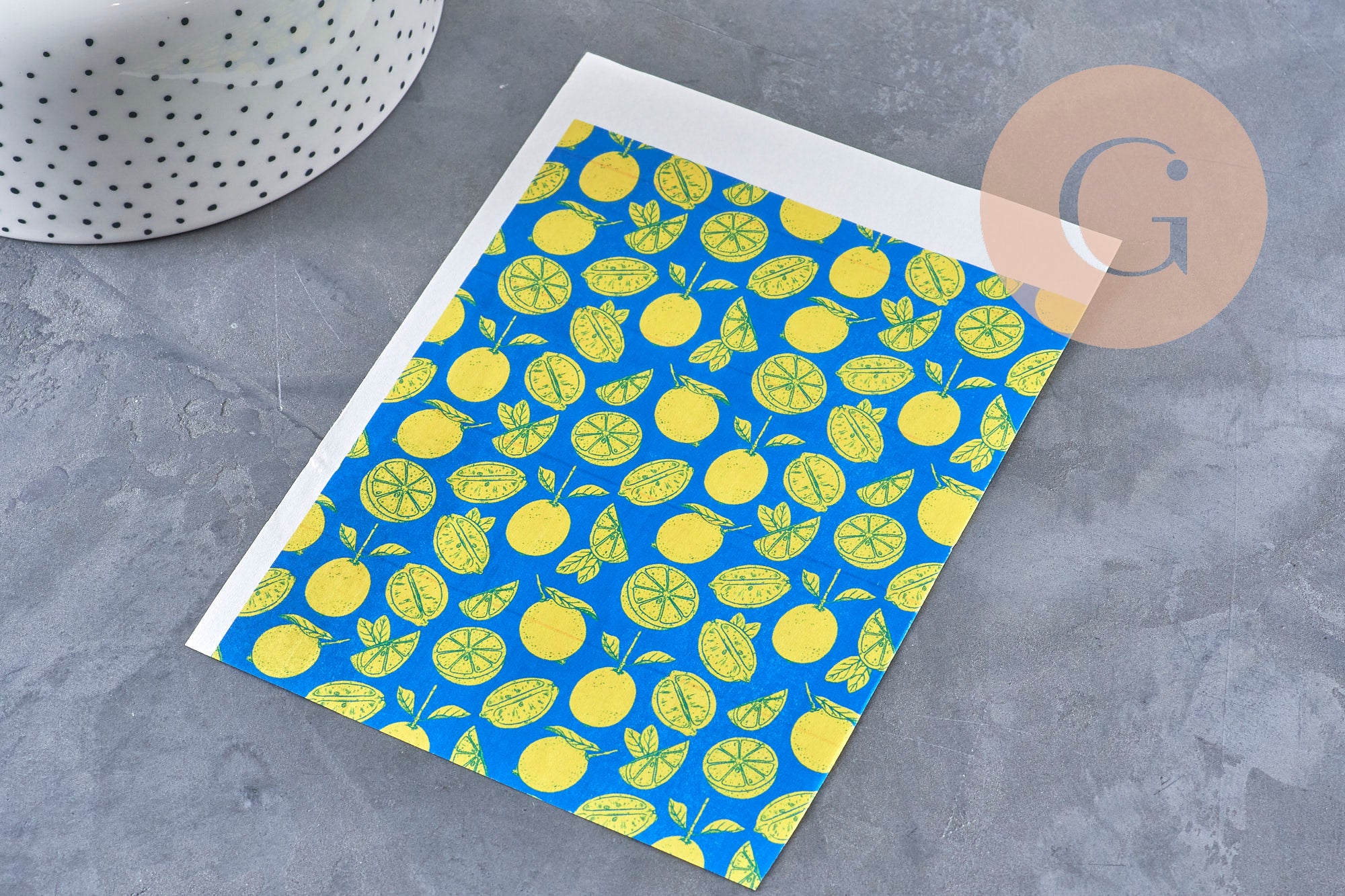 Gingerlily Pâte polymère G11010 feuille citrons bleu 14x10cm