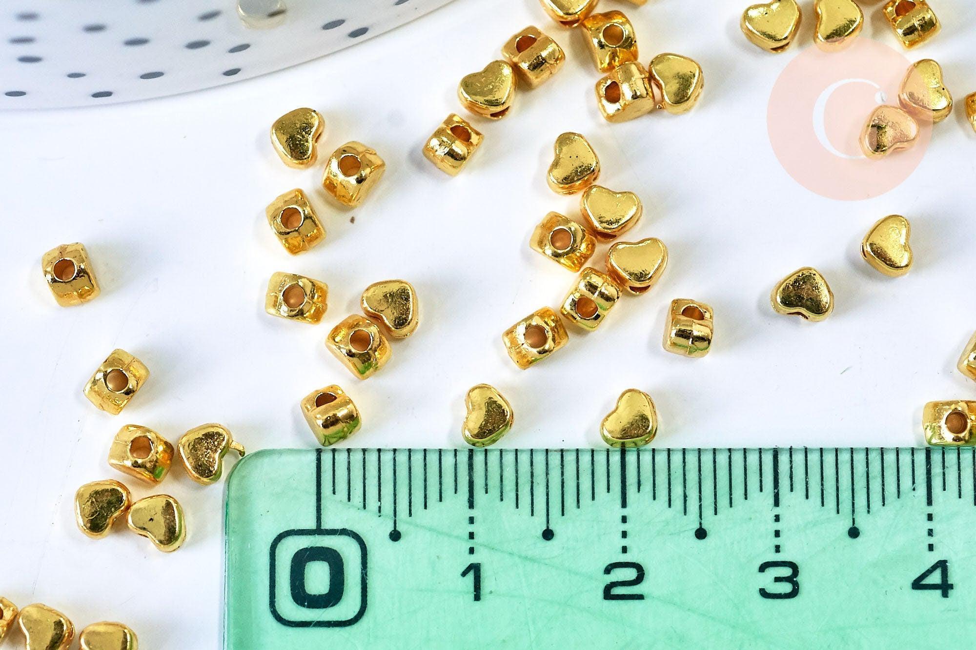 Gingerlily Perles G5577 perle cœur dorée facettée x50