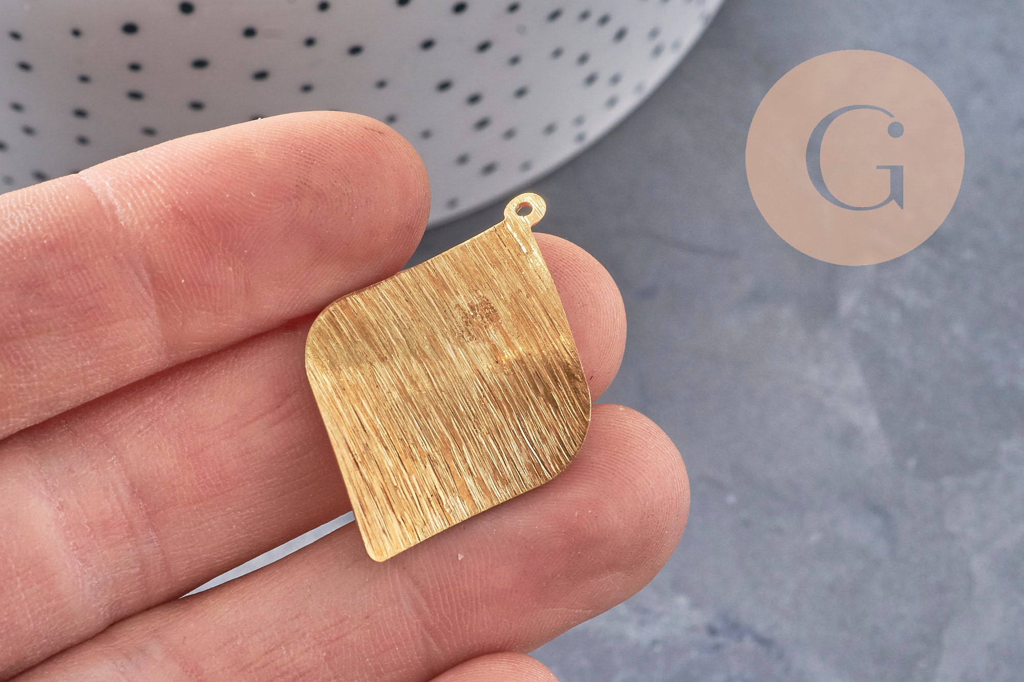 Gingerlily G10964 pendentif losange laiton brut x2