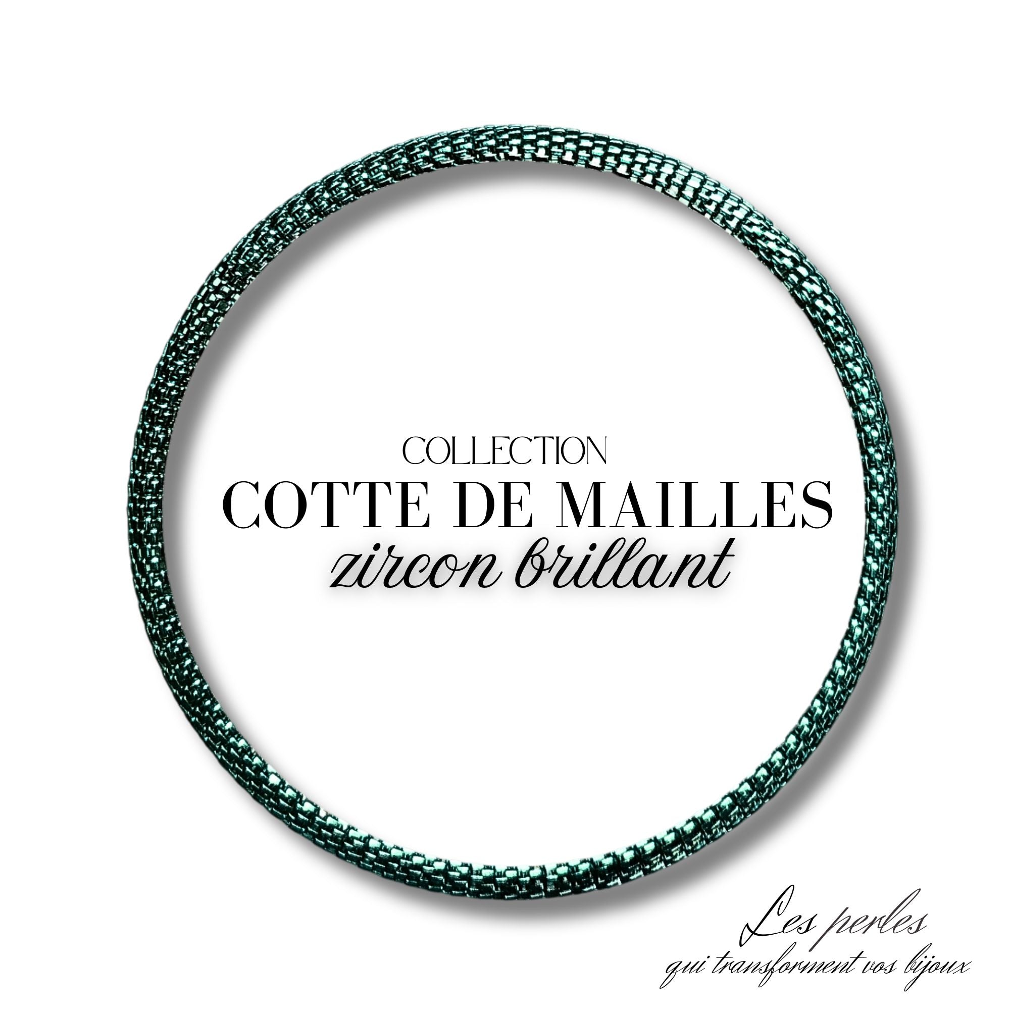 ARTSHOP Cotte de Mailles 18 Bracelet Élastique Zircon Brillant