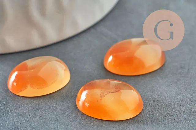 Gingerlily Pierres G9960 cabochon agate orange ovale 16x12 mm