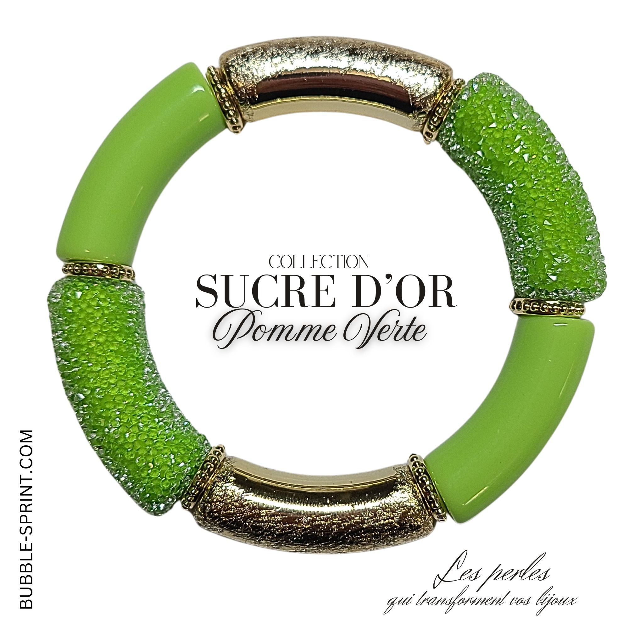 ARTSHOP Tubes Sucrés 442 Pomme Verte perle tube 14MM x1
