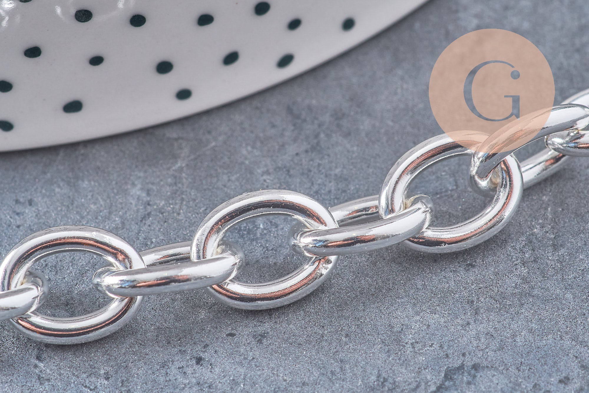 Gingerlily G10922 bracelet grosse maille acier inox argenté 20,4cm