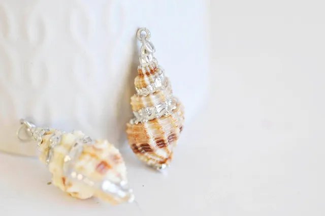 Gingerlily G0611 pendentif coquillage naturel argenté 35mm