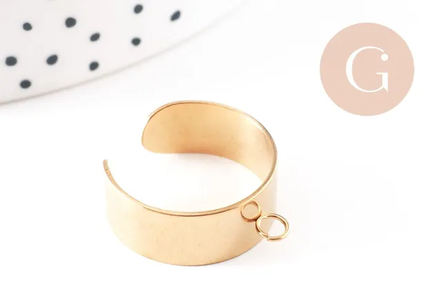 Gingerlily Bijoux personnalisés G9863 bague réglable dorée x2