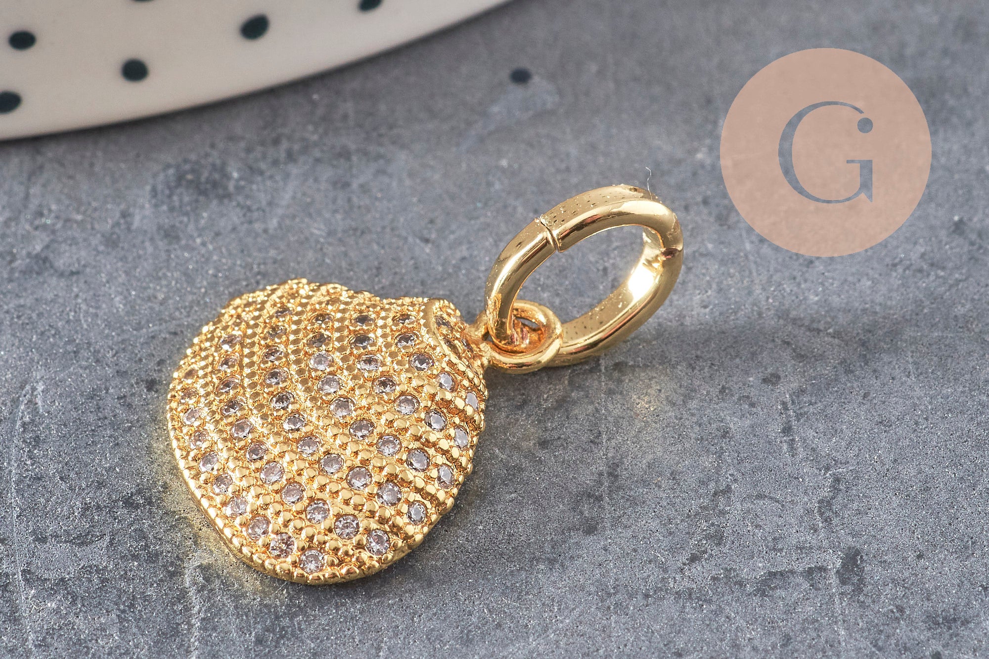 Gingerlily Pendentifs DIY pendentif coquillage G9829 laiton doré 20mm