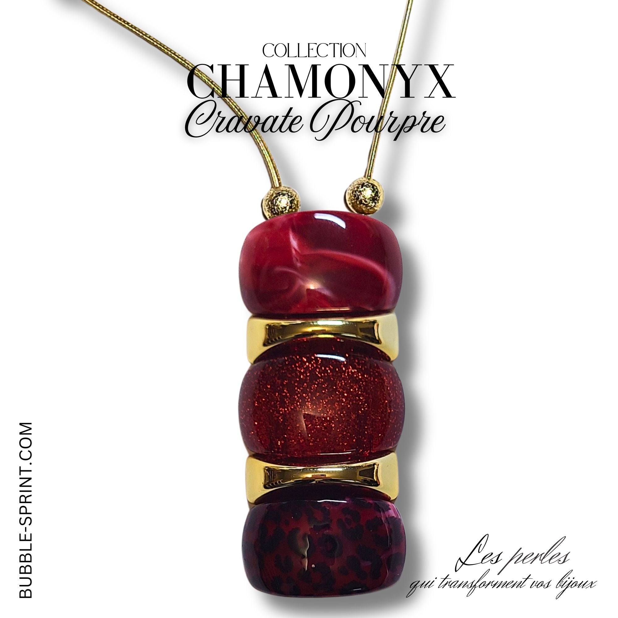ARTSHOP Chamonyx Pourpre kit collier acrylique cordon 70cm