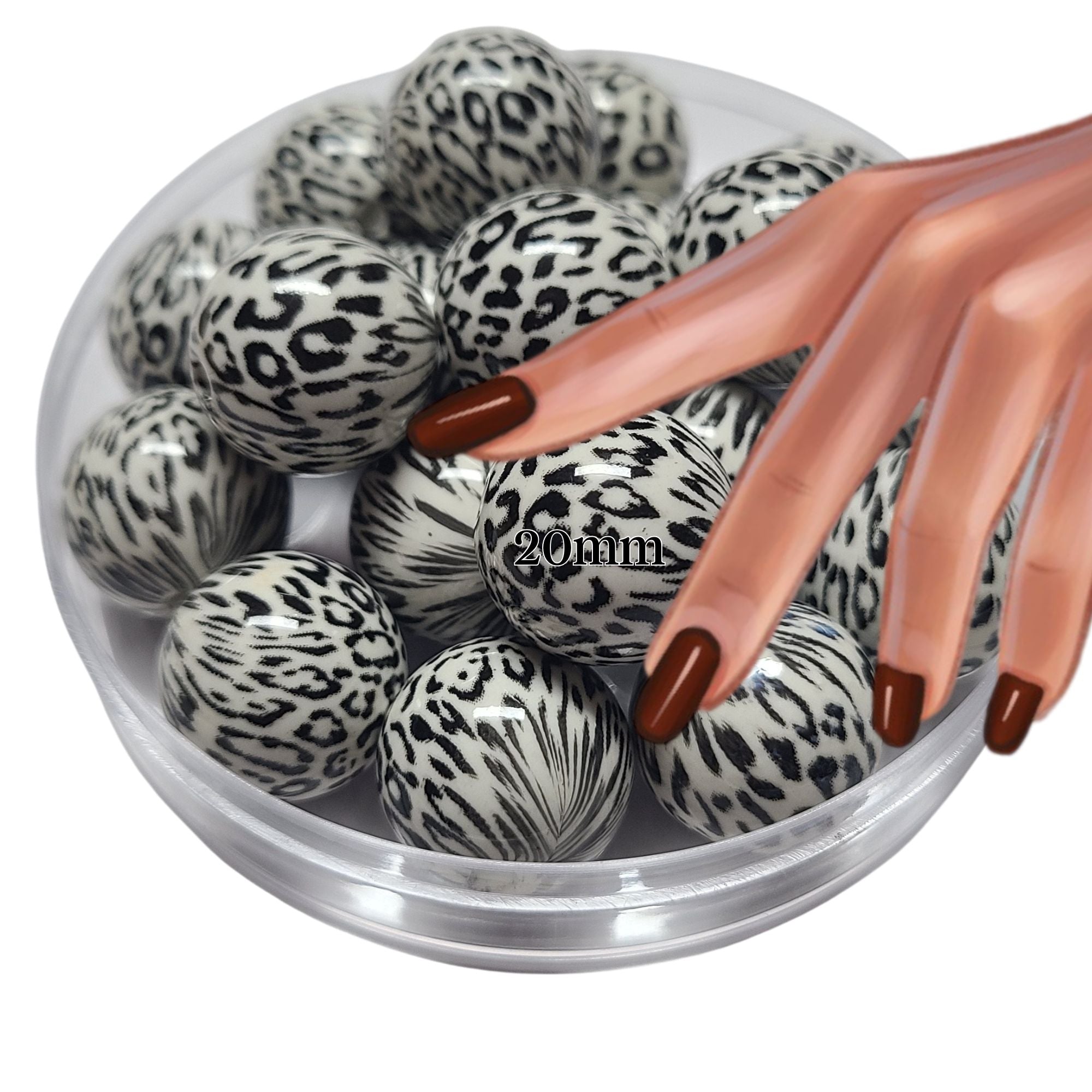 ARTSHOP Boules 20MM 67 perle ronde léopard x1