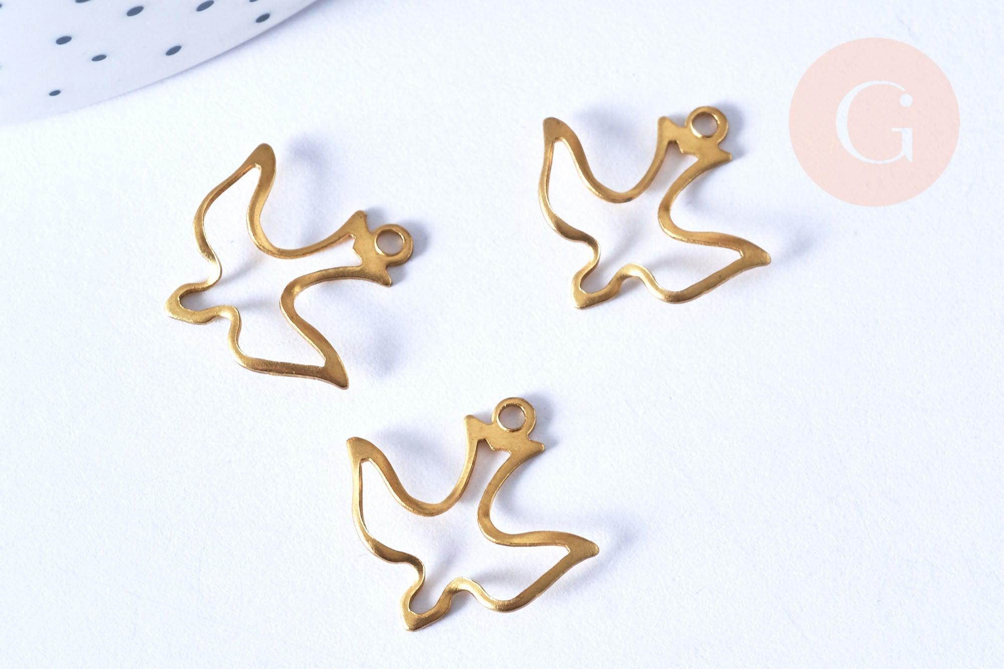 Gingerlily Pendentifs G6519 pendentif oiseau laiton brut x2