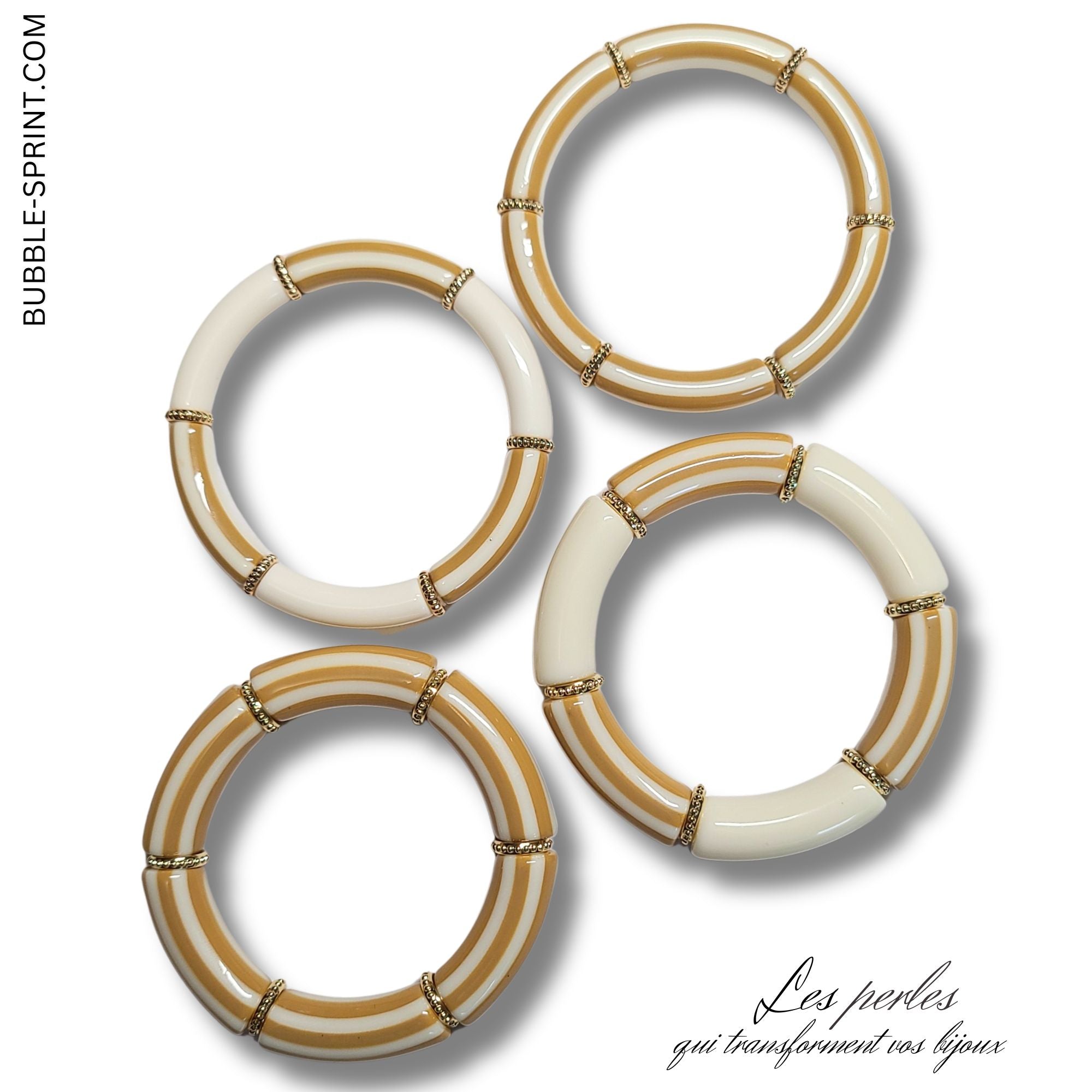 ARTSHOP Tubes à Rayures 459 perle tube biscuit 8MM x1