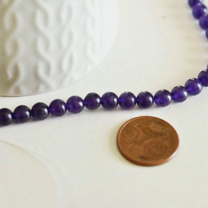 Gingerlily Perles Jade Violet Foncé Rondes 6mm x10 G894