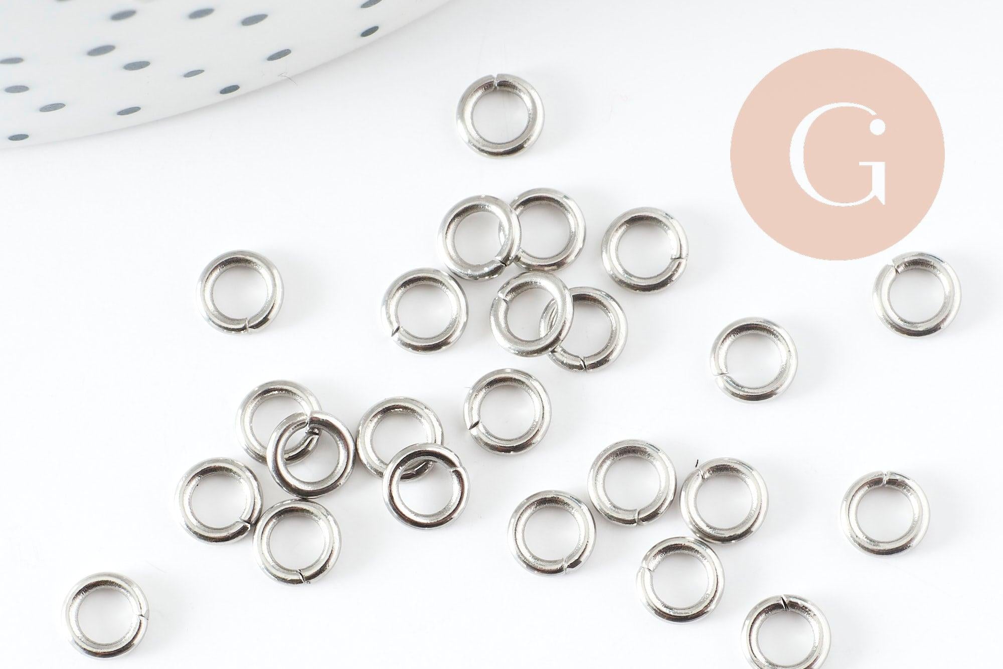 Gingerlily Apprêts DIY Anneaux jonction 5mm platine x50