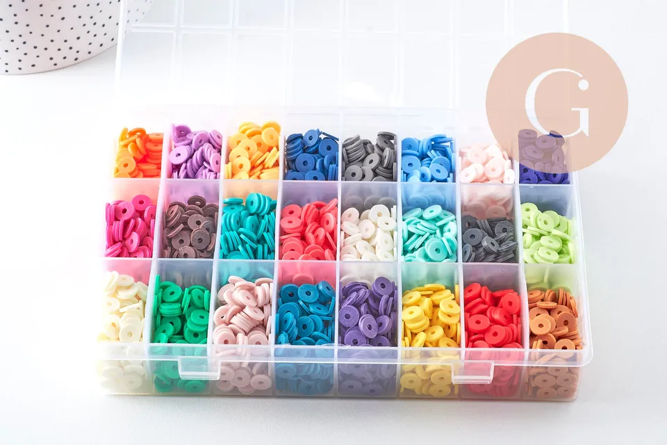 Gingerlily Kit perles heishi 8mm 24 couleurs boîte 4400