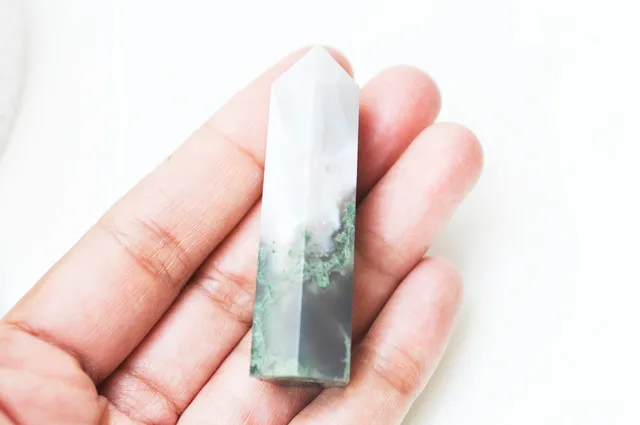 Gingerlily Pierres pointe agate mousse verte G5024 la pièce