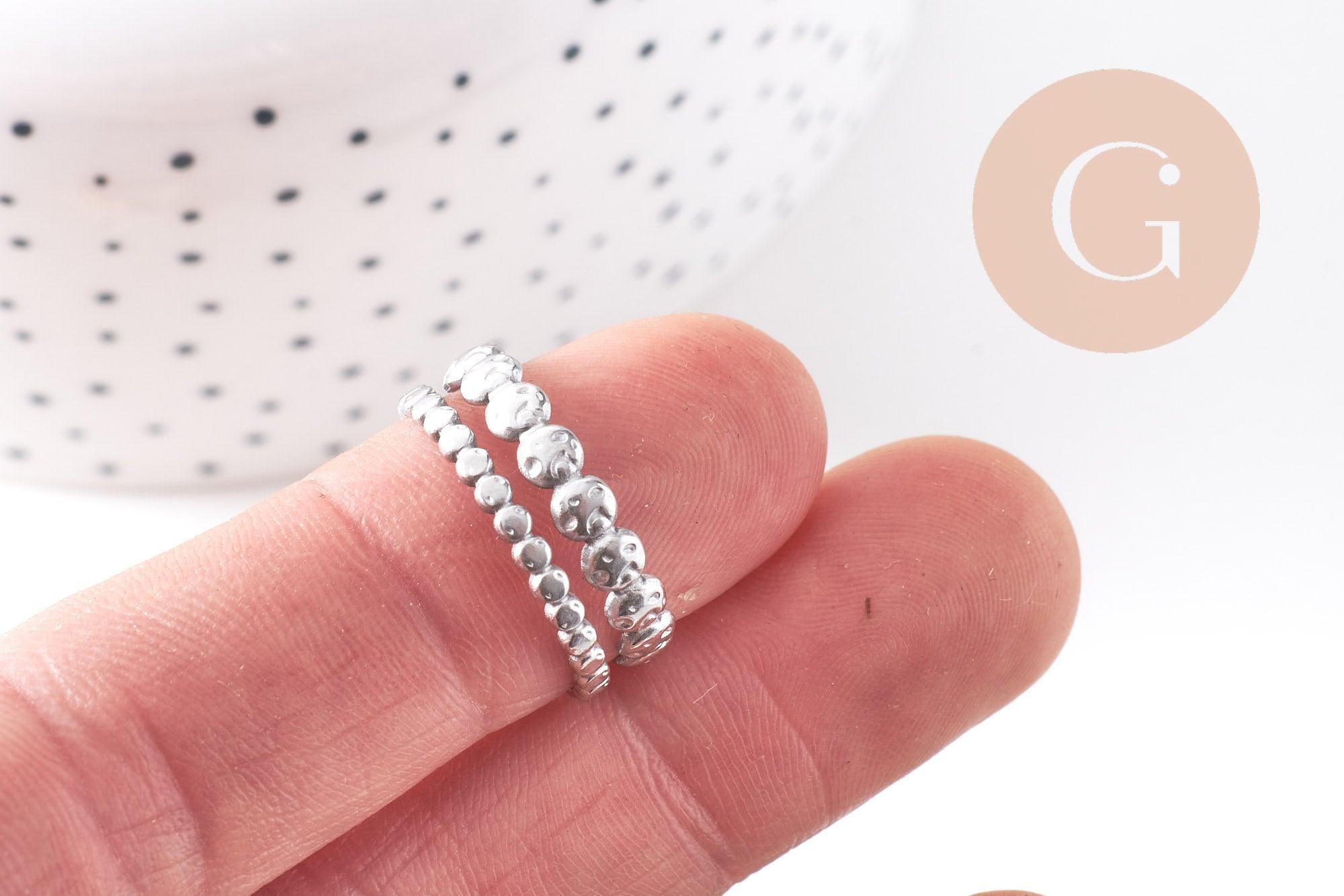 Gingerlily bague réglable boules acier 304 doré x1 taille 57
