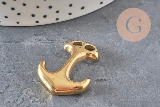 Gingerlily Apprêts DIY G11363 fermoir ancre acier doré 31mm