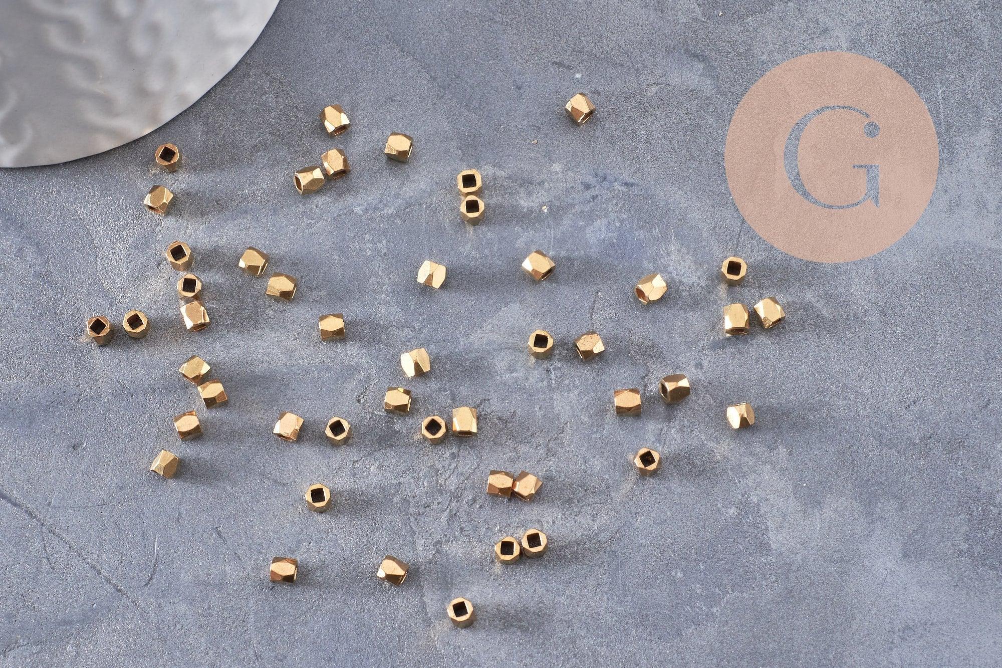 Gingerlily Perles intercalaires laiton doré G9921 3x3mm x50