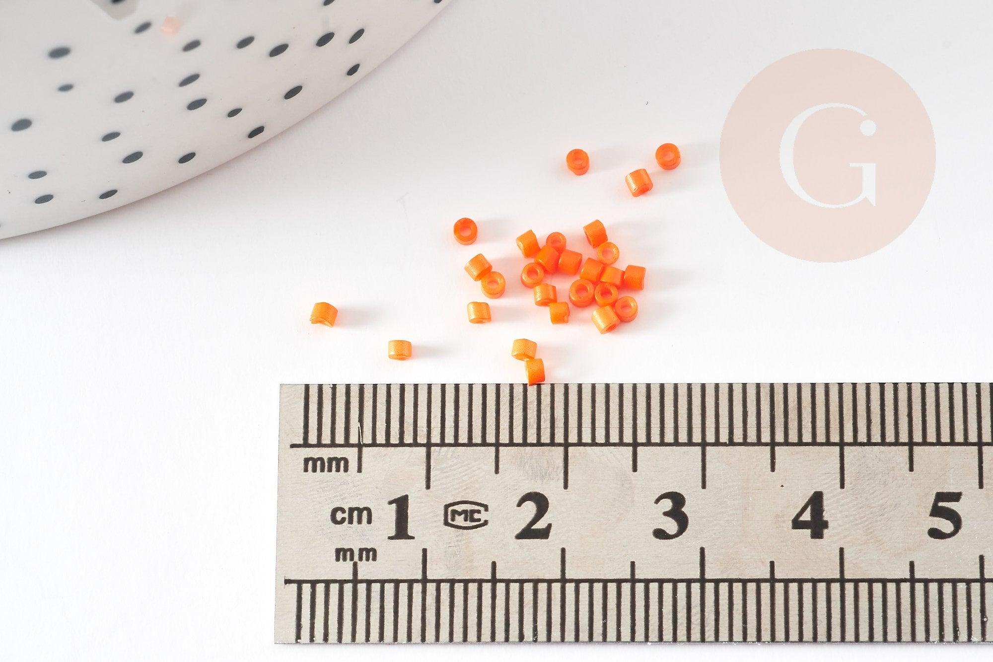 Gingerlily Perles rocaille tube verre orange opaque 2mm sachet 8g