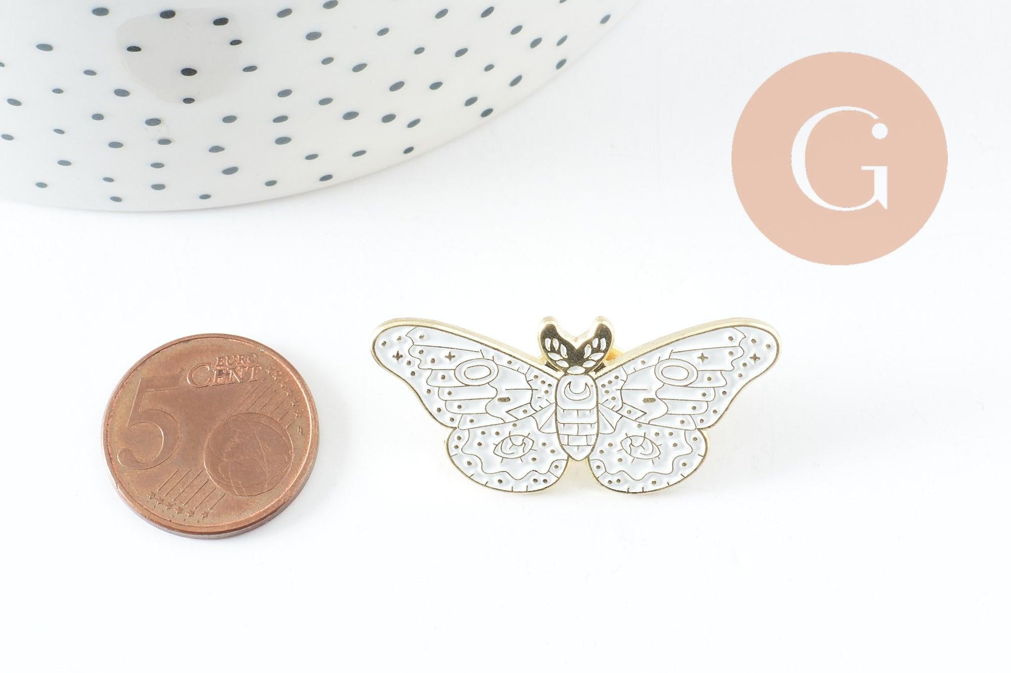 Gingerlily papillon G9743 broche dorée 39mm x1
