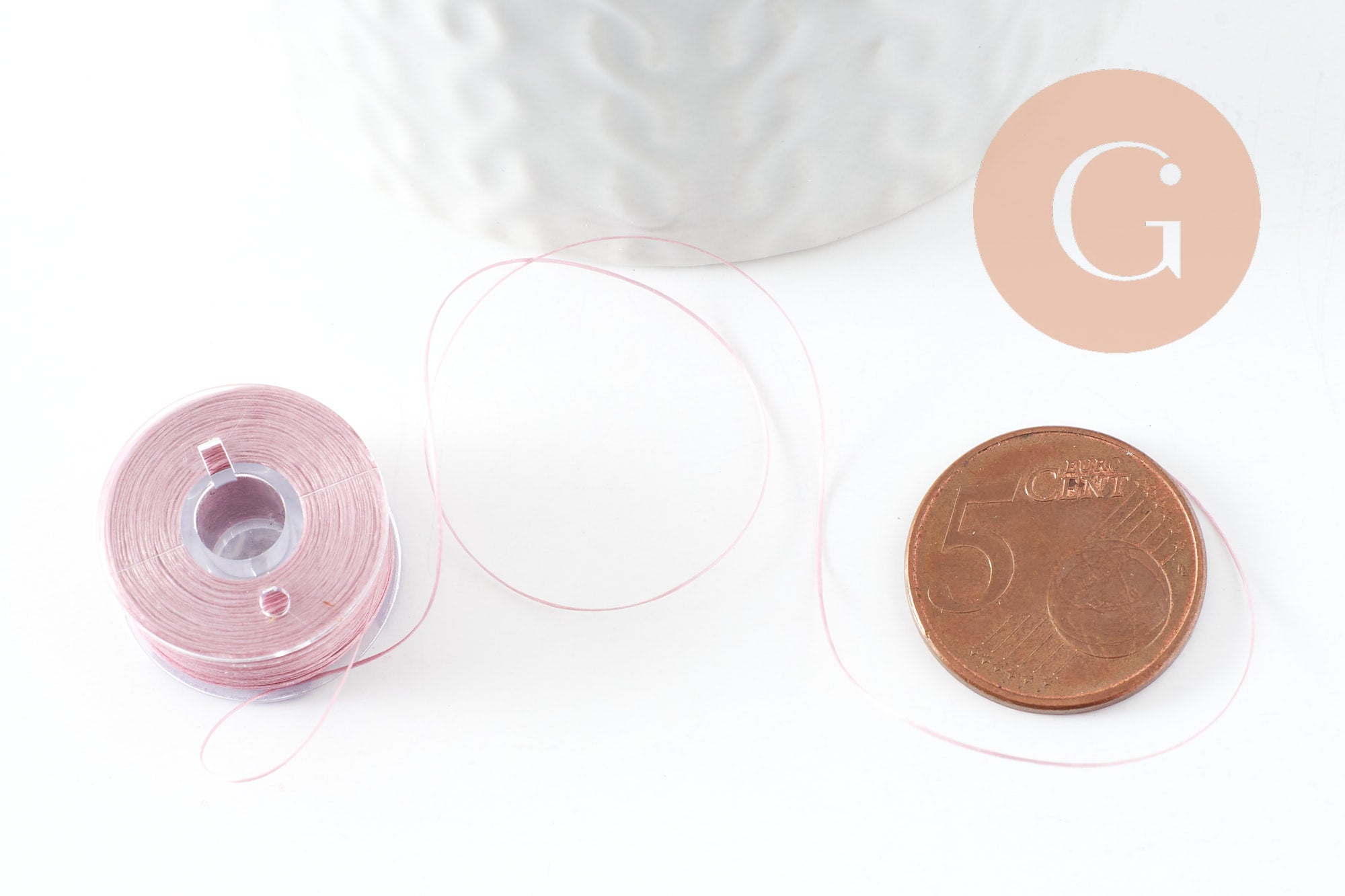 Gingerlily Fil nylon rose 0,1mm 46m tissage